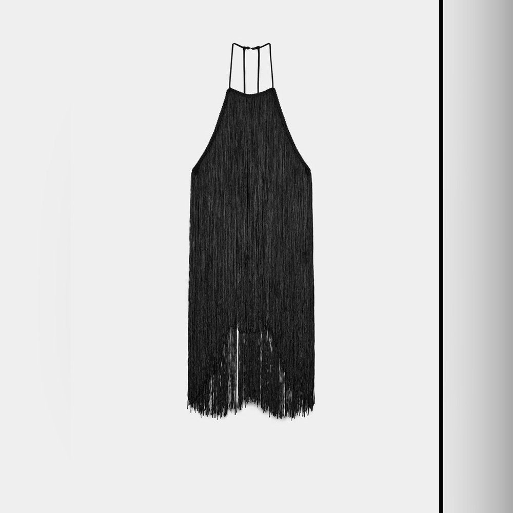 Black Fringe Halter top - Picture 6 of 7